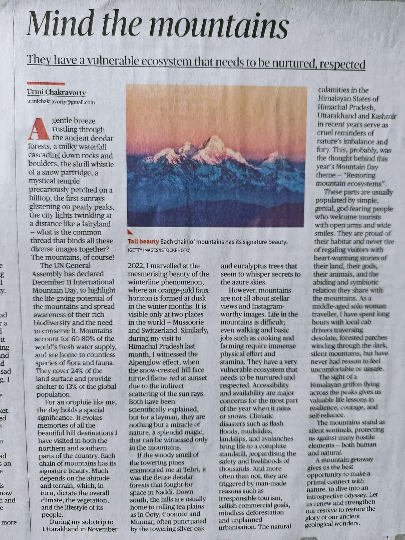 Mind the Mountains (The Hindu)